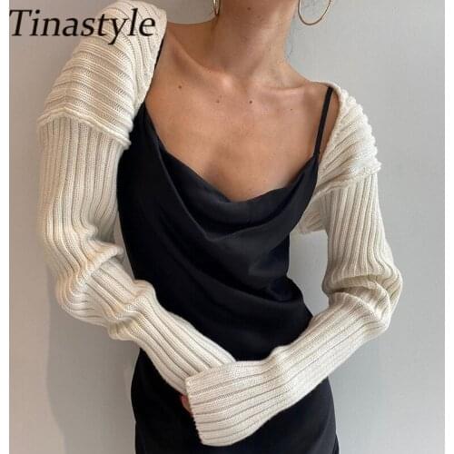 Solid White Ribbed Short Sweater Cardigans For Women 2020 Long Sleeve Winter Jackets Female Fashion Solid Womens Cloth Outwear