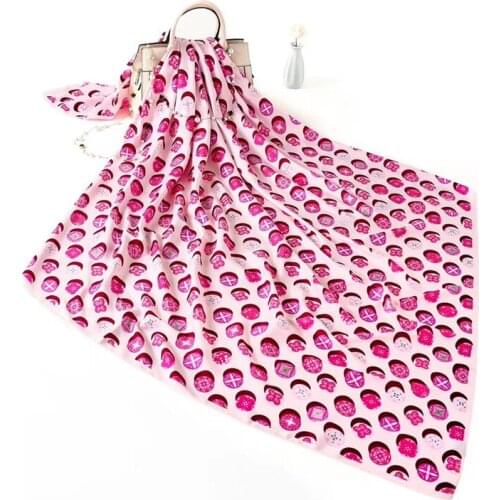 2018 new fashion 100% silk scarf womens headscarf DOT print twill silk scarf scarves fashion large shawl 130*130cm