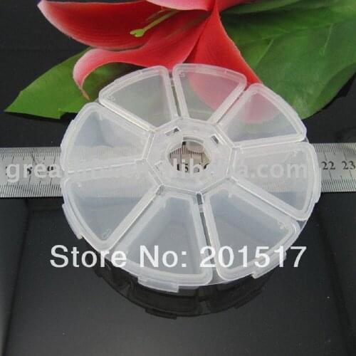 [2pcs/lot] Free shipping rhinestones round storage box a must for nail art 8boxes per piece
