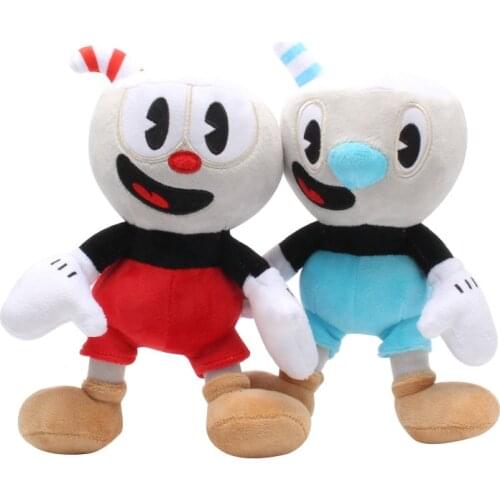 25CM Video Game Cuphead Game Cuphead & Mugman Mecup And Brocup Boss the Devil Legendary Chalice Plush Toys Dolls Kids Gifts