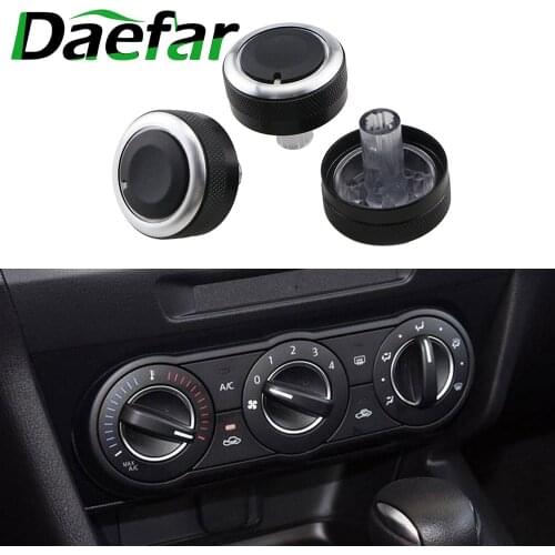 3pcs/set Aluminum Alloy Air Conditioning Knob AC Knob Heat Control Switch Button For Mazda 3 BL 2010 - 2013 Accessories