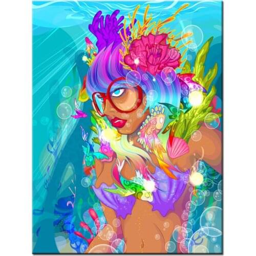 Diy Diamond Painting Fantasy Woman, Sexy Mermaid handwork Embroidery Full square round drilling 5d Puzzle Mosaic kits A2095