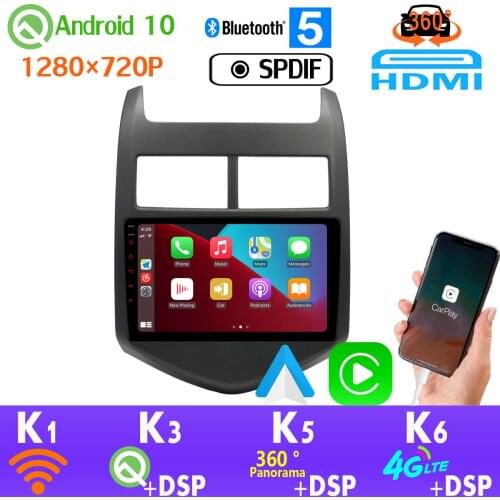 Android 10.0 PX6 4G+64G 1280*720P For Chevrolet Aveo 3 Sonic GPS Radio Head Unit 360 4*AHD Camera Car Multimedia Player auto DSP