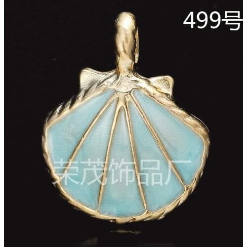 Free Shipping wholesale 50PCS Sea Shell Starfish Oil Drop Alloy Charms Mix Colors for DIY Handmade Jewelry Bracelet Alloy Charm