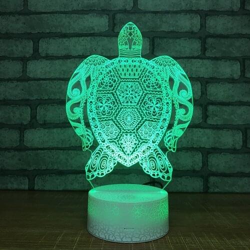 Tortoise Visual 3d Led Night Light Lovely 7 color change 3D Lamp Christmas decorations gift for baby room lights wholesale