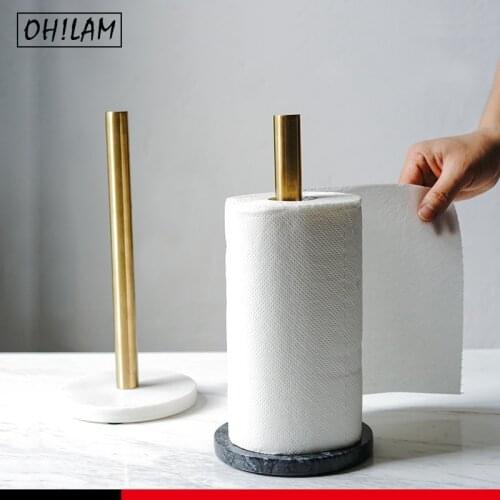 Paper Towel Holder for Kitchen Counter Top- Kitchen Paper Towel Dispenser Marble Base for Bathroom Standard Paper Towel Rolls