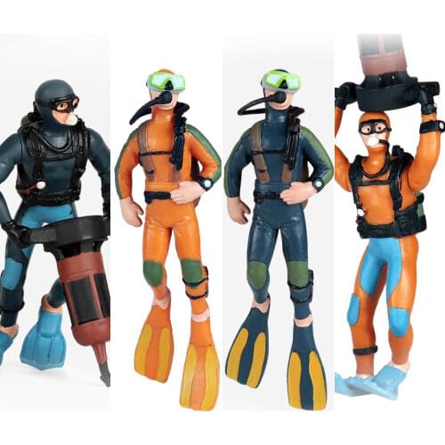 Diver Undersea Adventure Figures Plastic Simulation Model Bath Diving Figure Doll Decoration Action Figure Kids Educational Toys