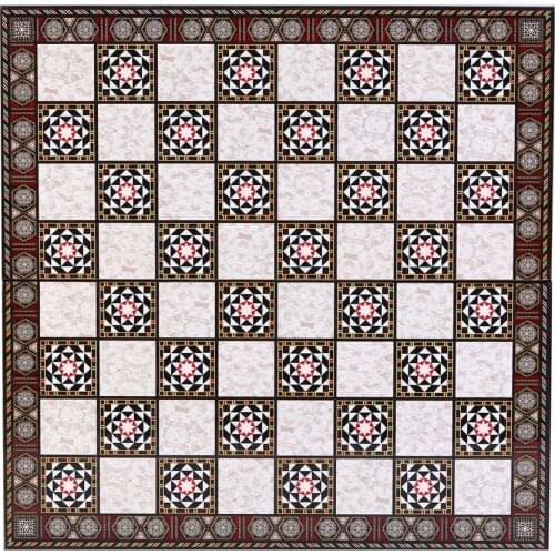 Wooden Chessboard Only Board Small Size Pearl Patterned MDF Board Dimensions 30x30 cm