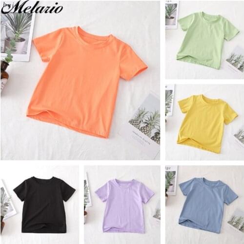 Melario Baby Girls T Shirt Solid Color Casual Children T Shirt for Boys Short Sleeve Tees Kids Clothes Kids Summer Clothes