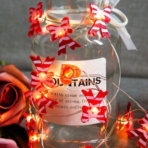 2 Meter 20 Lights Red Butterfly Knot Copper Wire LED String Lights Christmas Wedding Gift New Year Room Decorations