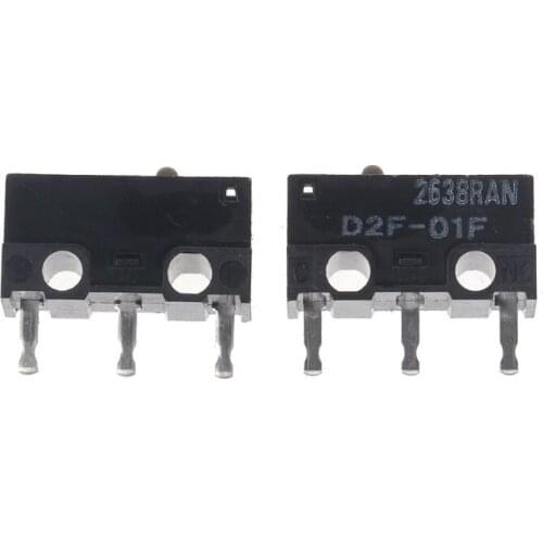 HX6A 2Pcs Original OMRON Mouse Micro Switch D2F-01F Gray Dot Gold Alloy Contacts