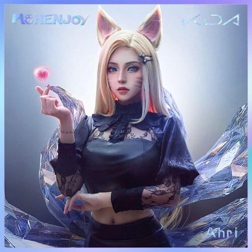 Monenjoy New LOL KDA Ahri Cosplay Game League of Legends Baddest Cos K/DA Costume