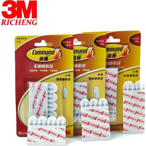 Command refill strips 3m damege-free magic double-sided tape, Large/Medium/Small size