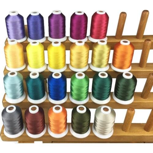 New Arrival Polyester Embroidery Machine Spools Thread 22 Brother Colors 1,100 Yards Each