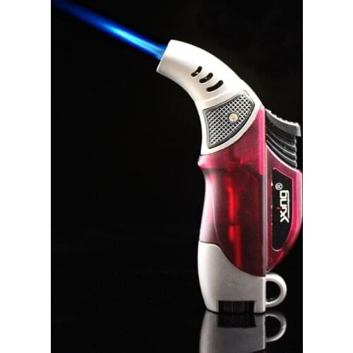 High Temperature Blue Flame Small Spray Gun Transparent Visible Butane Gas Lighter Cigar Tobacco Pipes Mens Smoking Small Tools