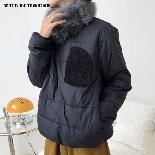 ZURICHOUSE Japanese Style Pullover Parkas Womens Stylish Cotton Padded Outwear Chic Polar Fleece Pocket Decoration Coat Winter