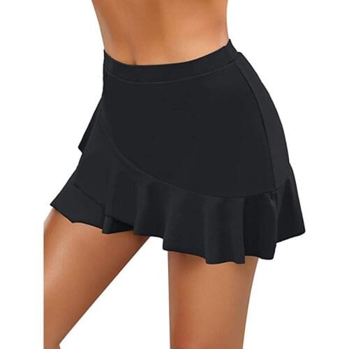 Sexy Swimwear Womens Bikini Bottoms Skirt Pocket Bikini Bottom Swimsuit Fashion Short Skort Swim Skirt High Waist Bottom