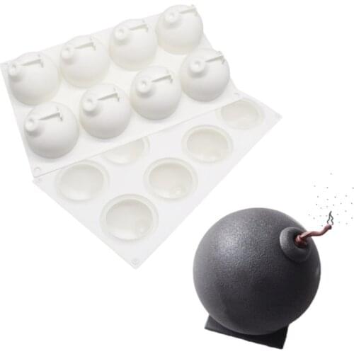 8 Cavity Bomb Shape Silicone Mousse DIY Dessert Mould Decoration Cake Tools