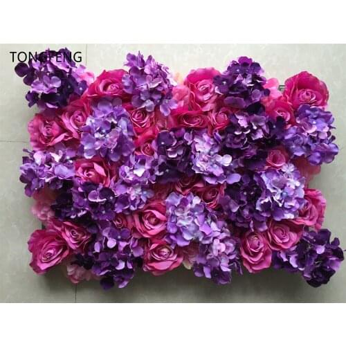TONGFENG 8pcs/lot Artificial silk rose peony 3D flower wall wedding backdrop decoration flower runner wedding decoration PURPLE