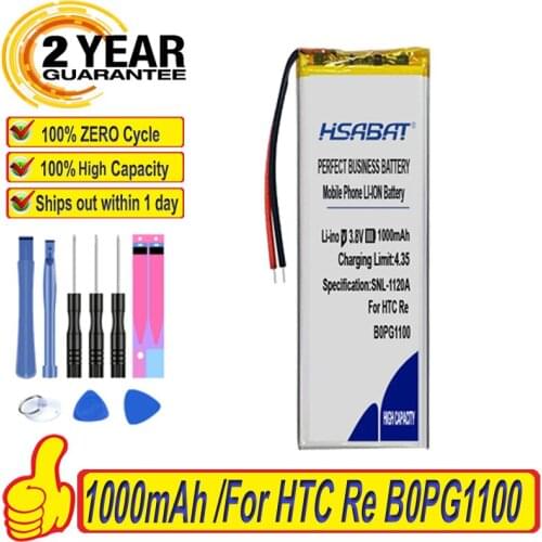 Top Brand 100% New 1000mAh Battery for HTC Re B0PG1100 Digital Camera Batteries + free tools