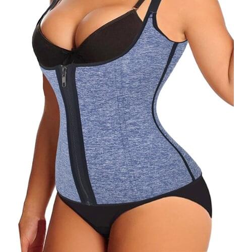 KOLCY 2020 Women Control Waist Trainer Corset Tummy Fat Burning for Hourglass Sweat Sauna Body Shaper Waist Trainer Slim Belt