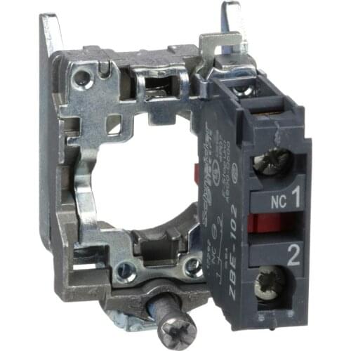 ZB4BZ102 Single contact block with body/fixing collar, metal, screw clamp terminal, 1 NC