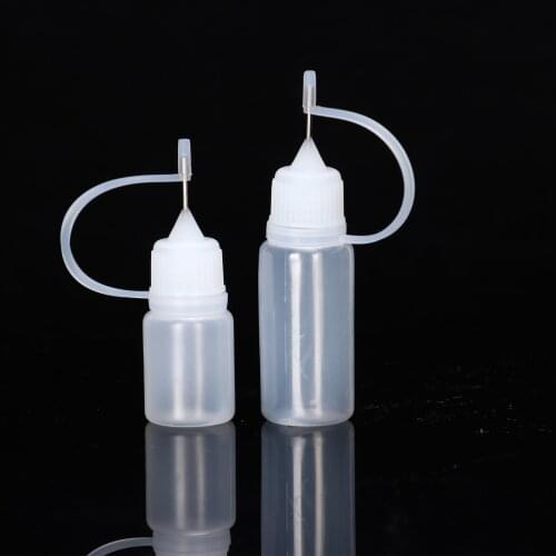10Pcs Needle Tip Glue Bottles Small Plastic Gluing Jars Empty Droppers Leakproof Liquid Container DIY Quilling Craft Applicator
