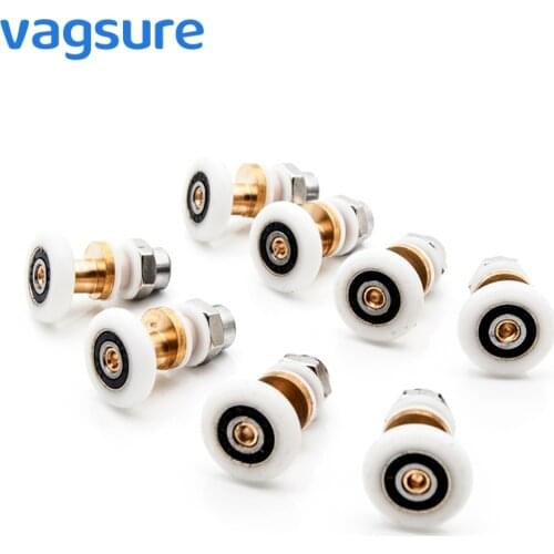 4pcs-8pcs/set 23mm/25mm/27mm Nylon Brass Eccentric Wheels Runner Pulley Door Rollers For Sliding Doors Shower Room Hardware