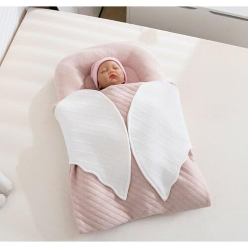 43*115cm Portable Bassinet Bed for Girls Boys Baby Cribs with Angel Swing Mom Hug Swaddle Wrapped Blanket Bed