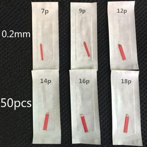 50pieces 12 Flex Laminas Tebori 12 pin Microblading Needles Permanent Makeup Eyebrow Tatoo Blade For Manual Tattoo Pen Machine