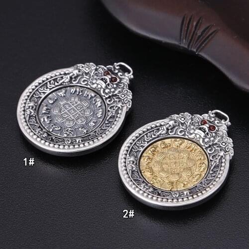 925 Jewelry Vintage 12 Zodiac Jiugong Gossip Thai Silver Mens Pendant Pendant