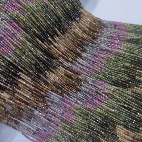 Wholesale Natural Tourmalines Beads Faceted 2/3mm Small Crystal New DIY Beads For Jewelry Making Bracelet Necklace Free Shipping