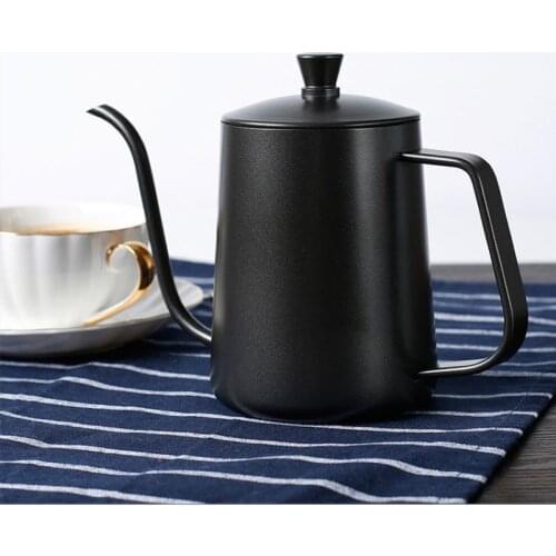Stainless Steel Hand Punch Pot Coffee Pots With Lid Coffee Drip Gooseneck Spout Long Mouth Coffee Tea Pot Kettle 350ml 600ml