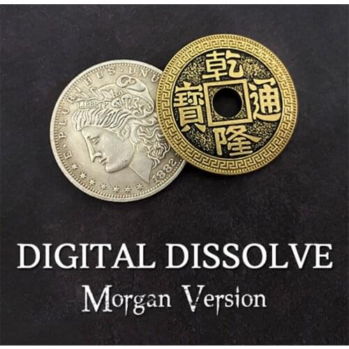 Digital Dissolve (Morgan Version) Coin Visually Change Magia Transposition Magician Close Up Illusions Gimmick Props Mentalism