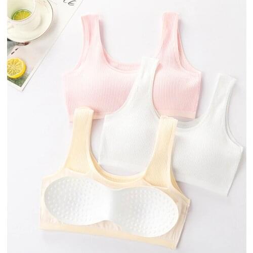 Cotton Young Students Girls Vest Sport Tops TanksTraining Kids Bra Student Teen Girls Underwear Children Bras for 8-18 Years Old