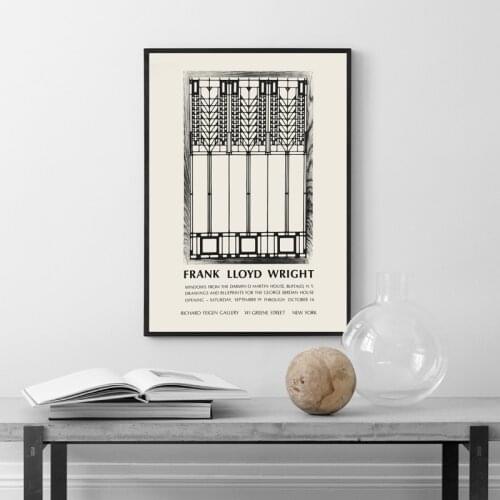 Frank Lloyd Wright Artwork Painting Canvas Prints Richard Feigen Exhibition Poster Architect Gift Gallery Wall Art Picture Decor