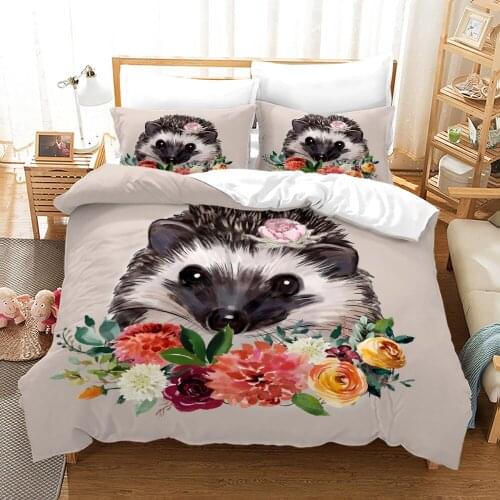 Cute Animal Hedgehog Bedding Duvet Cover Set 3d Digital Printing Bed Linen 2/3pcs Comforter Quilt Bedclothes Bed Set Home Decor