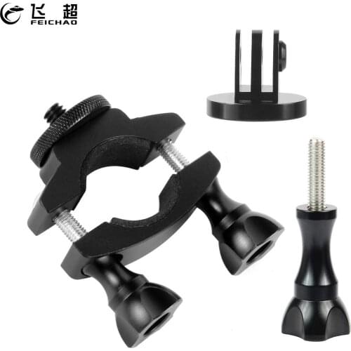 Bicycle Bike Handlebar Mount Tube Clip Holder 1/4 Tripod Clamp Holder Aluminum Alloy for GoPro Hero 8 7 6 5 4 Yi 4K for DJI Osmo