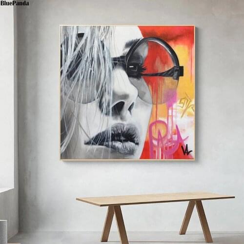 The Roundness Of The Glasses Art Canvas Poster Print Painting Black White Wall Street Art Pictures Modern Home Decoration