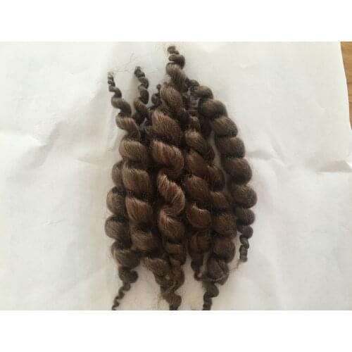 Doll Hair Curly Dark Brown Mohair Hair Like Real Human Hair Wig for Reborn Doll Kits 11cm 8 Stripes