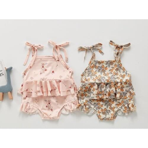 Swimwear Baby Girl Swimsuit One/Two Piece Swimwear Childrens Ruffles Lemon Floral Bathing Suits Swimsuit for Kids Beach Wear