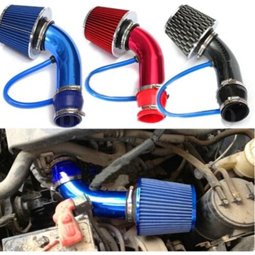 Car Modification Large High Flow Air Filter Kit Mushroom Head Air Intake Auto Universal 3inch/76mm Aluminum Alloy Intake Pipe