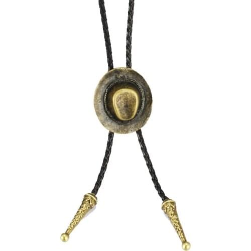 Fashion Western Cowboy Hat Bolo Tie for Men Women Handmade Star Vintage Pendant Necktie