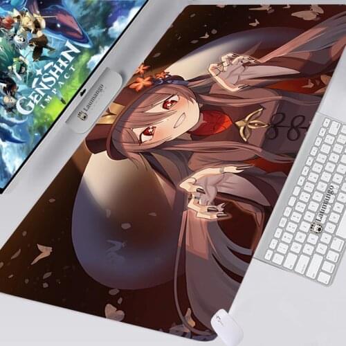 Hu Tao Genshin Impact Mouse Pad Gaming Accessories Table PC Computer Large XXL Mousepad Gabinete Gamer Keyboard CS GO Desk Mat