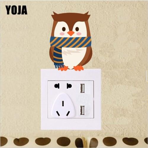 YOJA Creative Fashion Owl Switch Wall Sticker Personalized Living Room Bedroom Decor 10SS0176