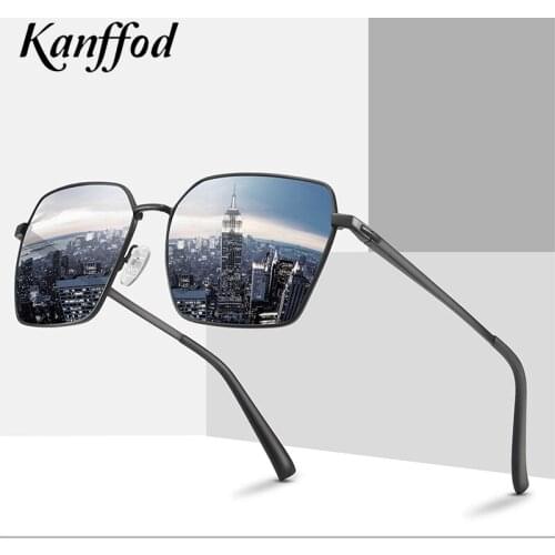 Kanffod New Mens Polarized Sunglasses Square Frame Driving Goggles Gold Luxury Brand Design High Quality Sun Glass Zonnebril