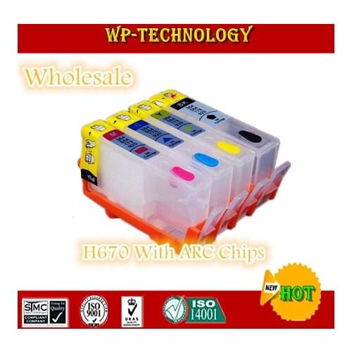 [Wholesale] Empty Refill cartridge suit for HP670, suit for HP4615 HP4625 HP5525 HP6526 , With permanent Chips