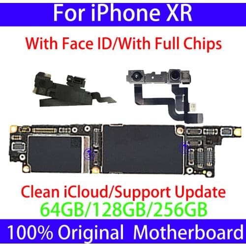 100%Original Tested Unlocked For iPhone XR Motherboard Logic Main Board With/NO Face ID With Full Chips IOS System Clean iCloud