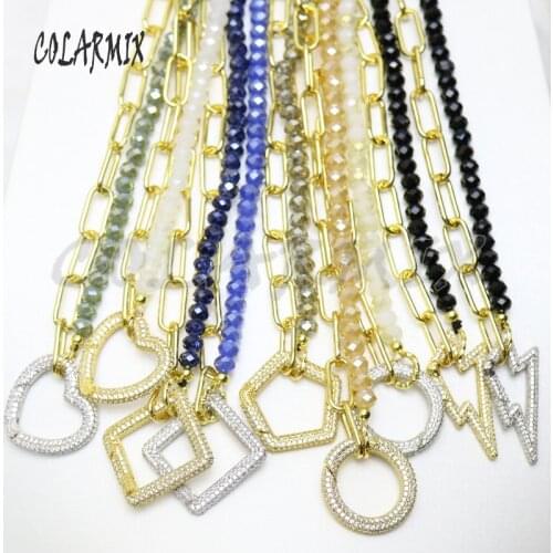 4Pcs Spiral pendant necklace Handmade jewelry gift Mix Shape pendant necklace gift for lady Zircon pendant necklace New design