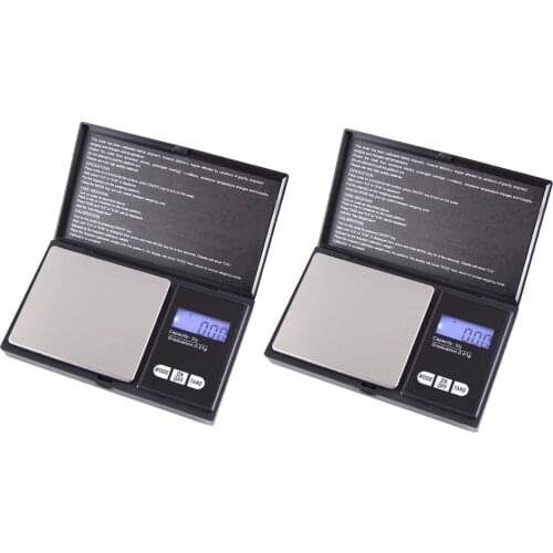 2pcs Portable LCD Digital Scale 50g/0.01g Electronic Jewelry Gold Gram LCD
